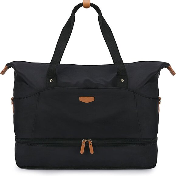 Weekender Bag for Women, Foldie Travel Bag Expandable with Shoes Compartment Tra - Picture 1 of 6